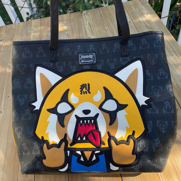 Loungefly Aggretsuko Black and Yellow Tote - Picture 11 of 12